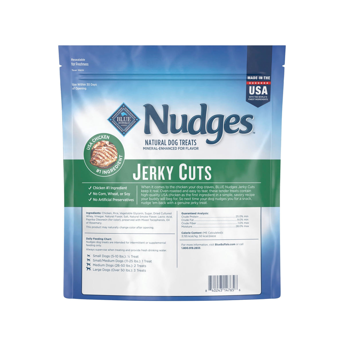 Blue Buffalo Nudges Jerky Cuts, Natural Dog Treats, Chicken Jerky, 28oz Bag