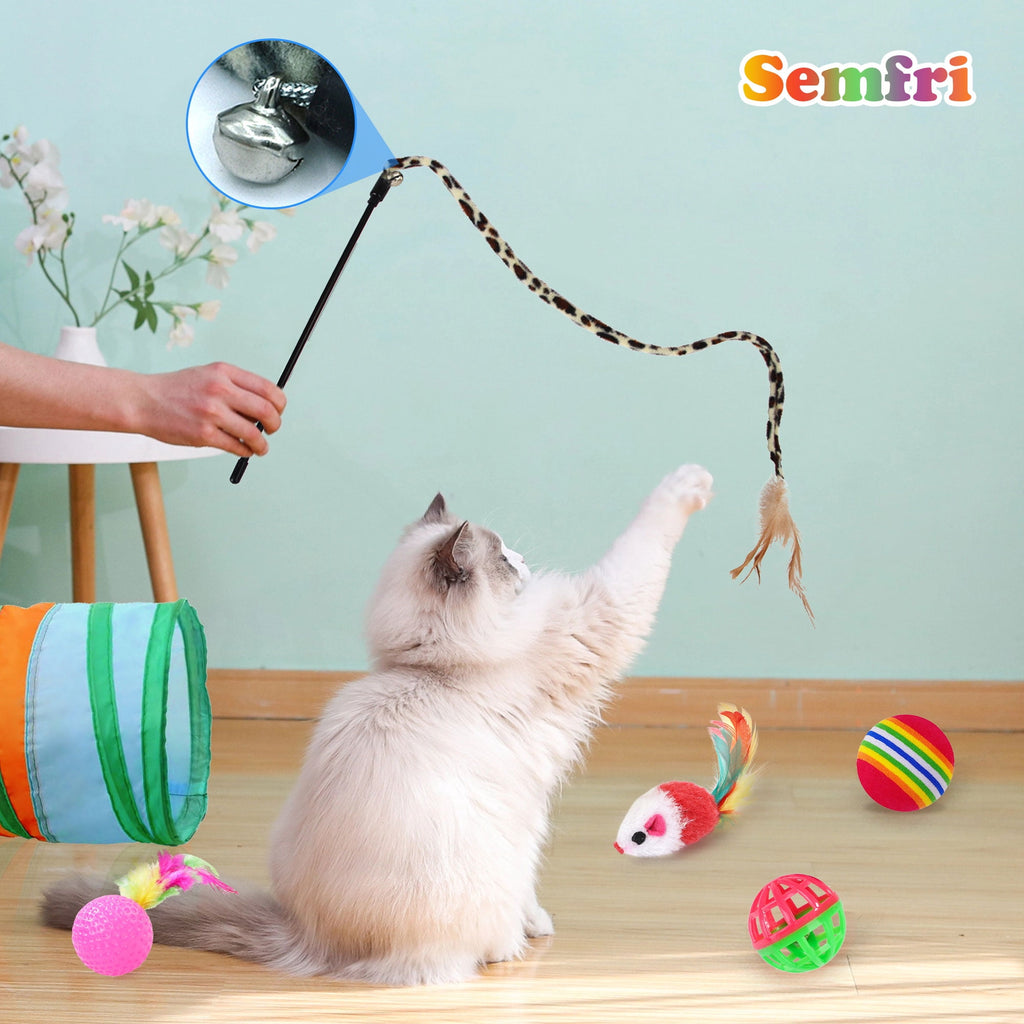 Semfri Cat Toys Tunnels Collapsible Pets Cat Jungle Tunnels Kitty Toys Balls