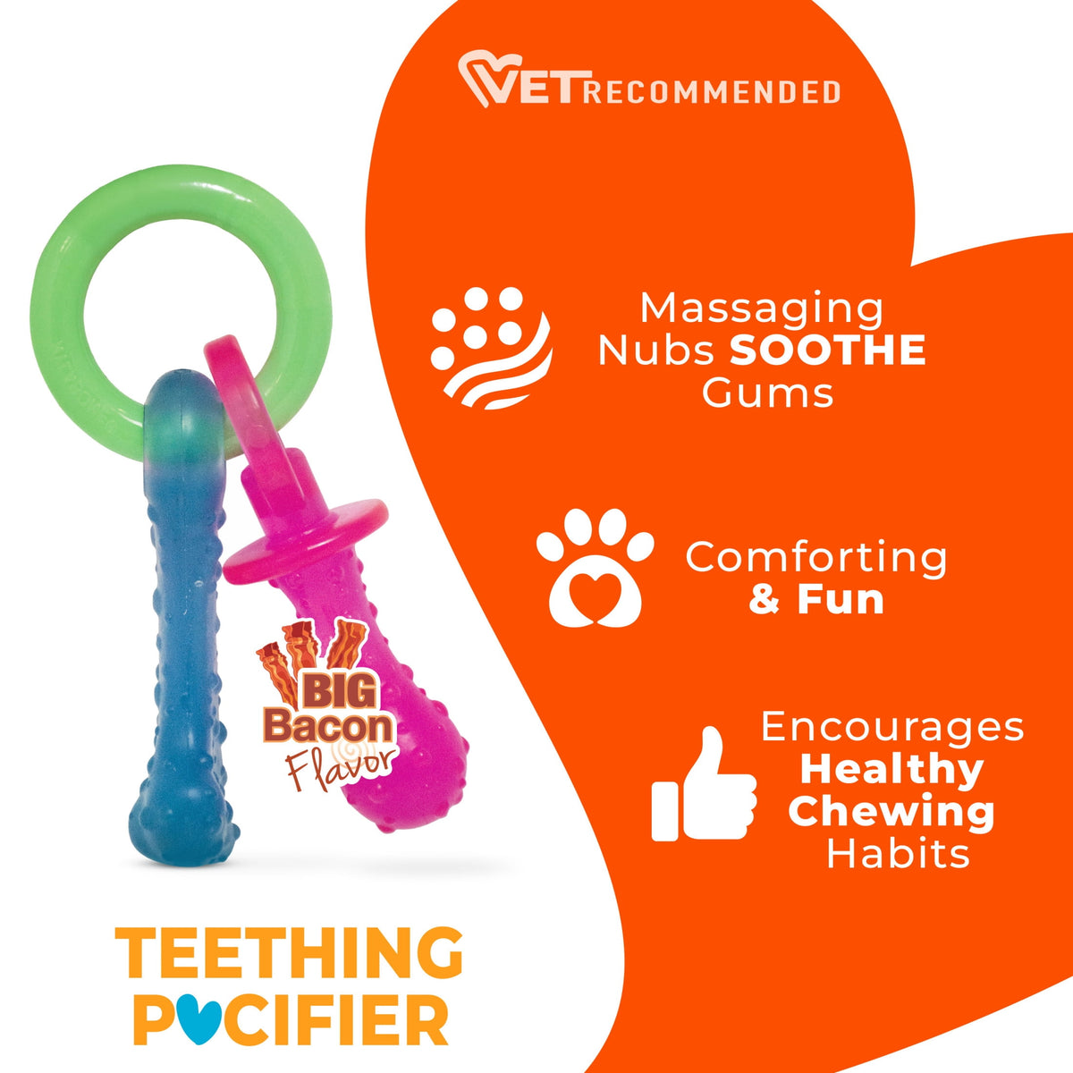 Nylabone Puppy Pacifier Chew Toy, Teething Toys For Puppies, Puppy Toy For Small Puppies Up To 25 Lbs, Nylabone Puppy Chew Toy
