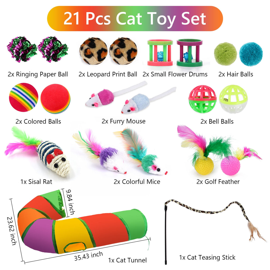 Semfri Cat Toys Tunnels Collapsible Pets Cat Jungle Tunnels Kitty Toys Balls