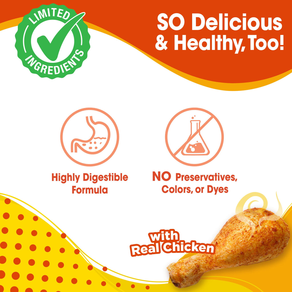 Nylabone Nubz Natural Dog Treats for Large Dogs, Chicken Flavor Dog Bones, Large - 30+ lbs., 2 lb. Pouch, 18 Count