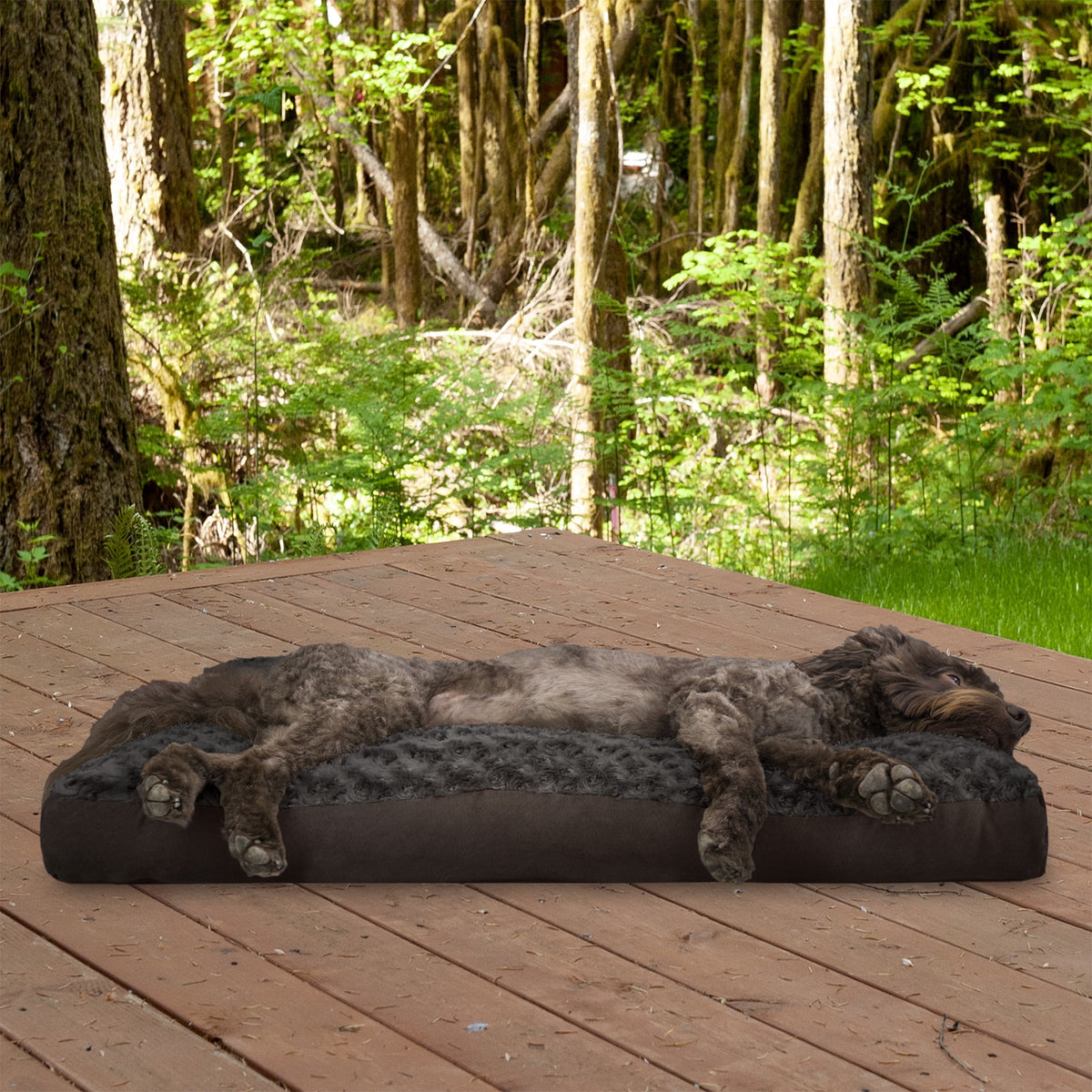 Furhaven, Ultra Plush Deluxe Orthopedic Dog Bed, Medium, Gray, 1 Count