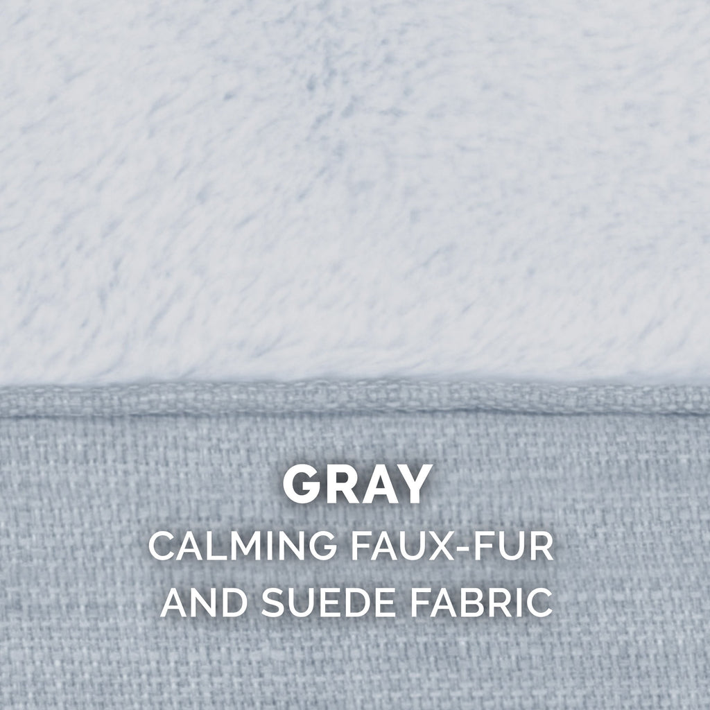 FurHaven Pet Products Plush & Performance Linen Orthopedic Sofa Pet Bed for Dogs & Cats - Mist Gray, Large