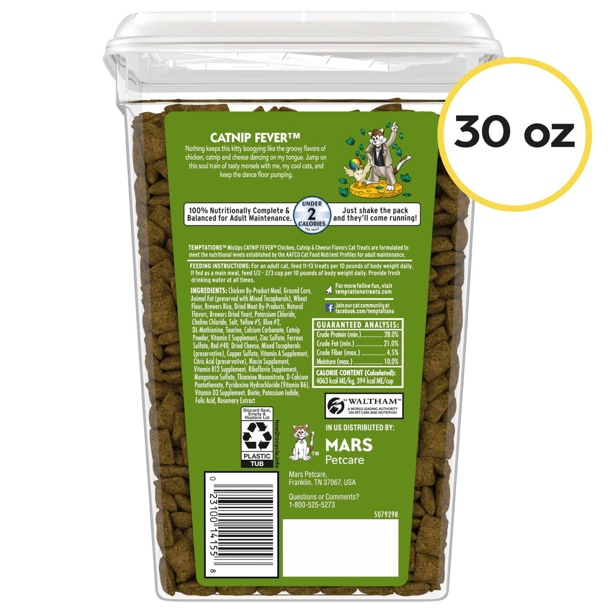 Temptations Mixups Catnip Fever Flavor Crunchy And Soft Treats For Cats, 6.3 Oz Pouch