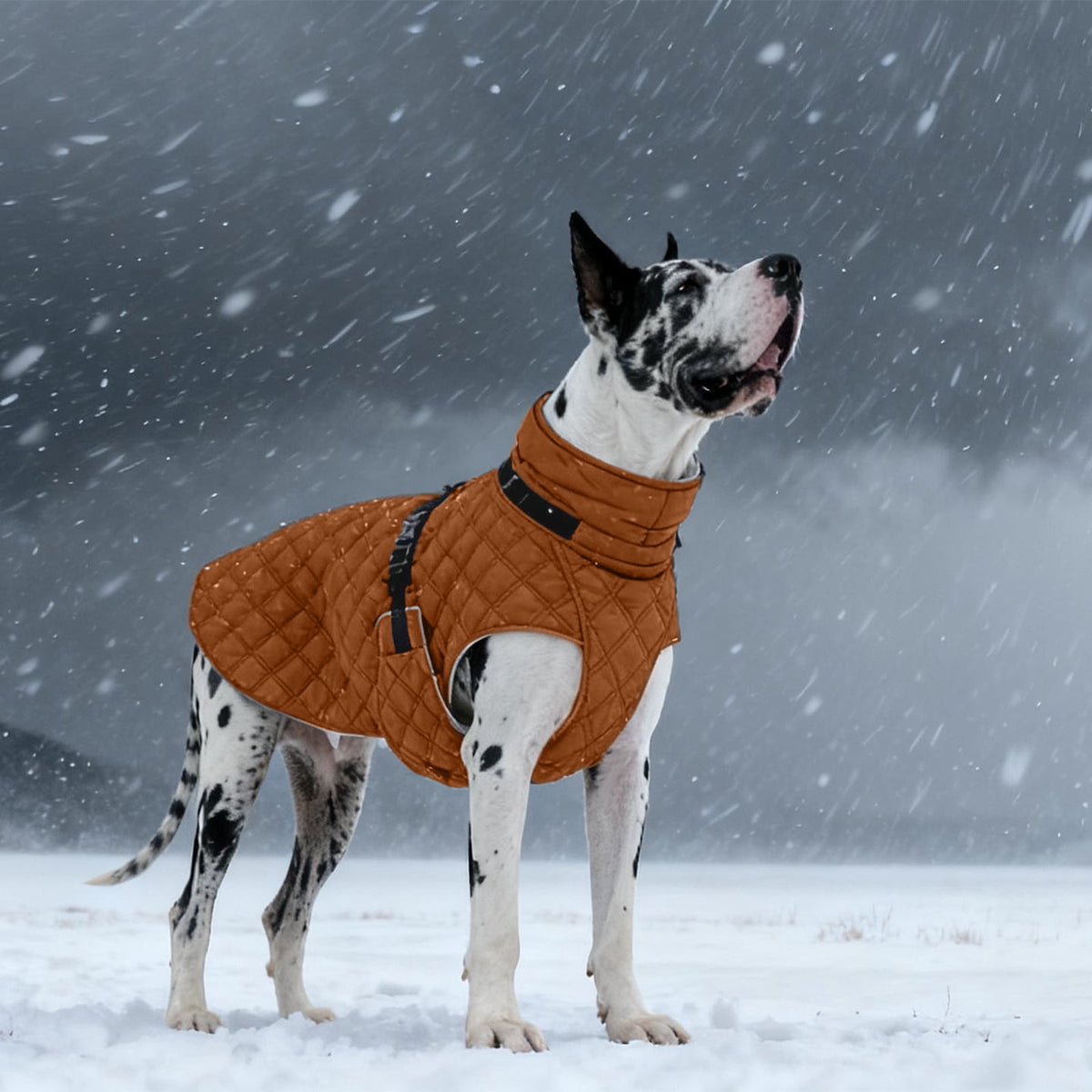 Kuoser Dog Winter Coat Warm Reflective Pet Jacket Waterproof Cold Weather Clothes for Dogs, Gray, M