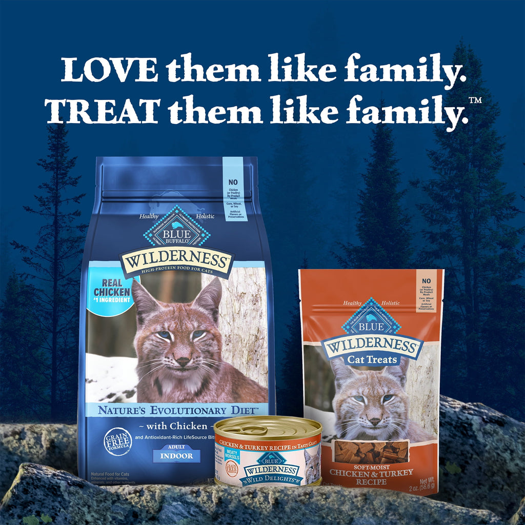 Blue Buffalo Wilderness Natural Soft Cat Treats Made, Chicken & Turkey Recipe, 2-oz. Bag