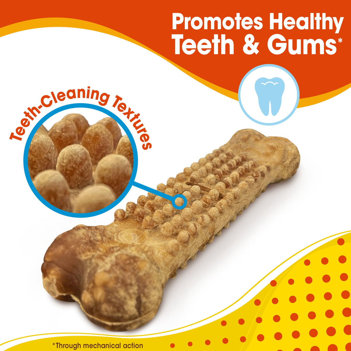 Nylabone Nubz Natural Dog Treats for Large Dogs, Chicken Flavor Dog Bones, Large - 30+ lbs., 14.6 oz Pouch, 8 Count