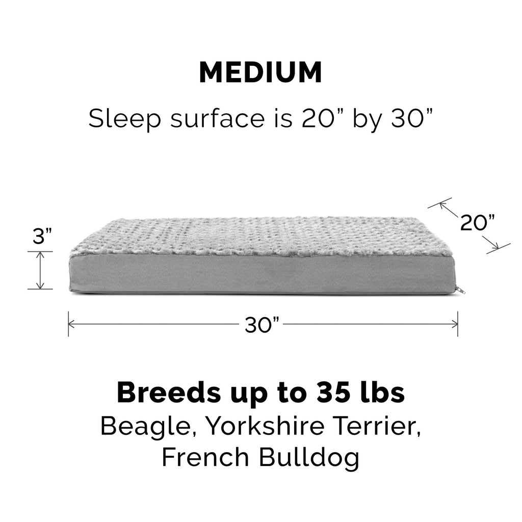 Furhaven, Ultra Plush Deluxe Orthopedic Dog Bed, Medium, Gray, 1 Count