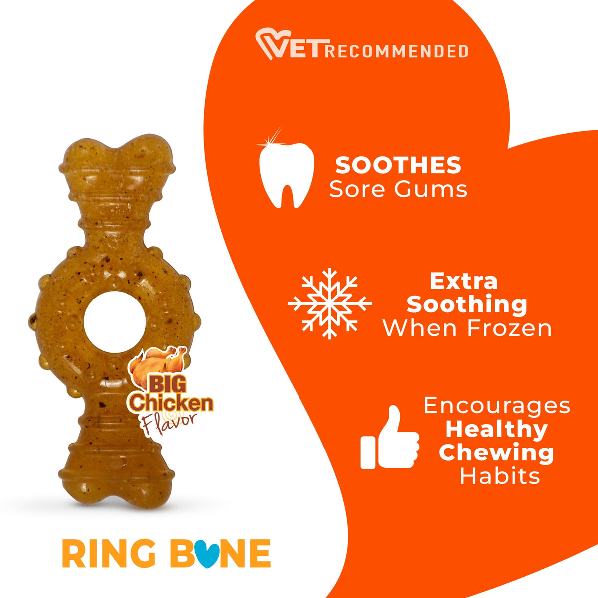 Nylabone Puppy Chew Ring Bone Dog Toy, Dog Chew Toy, Chicken Flavor, Medium, 1 Count