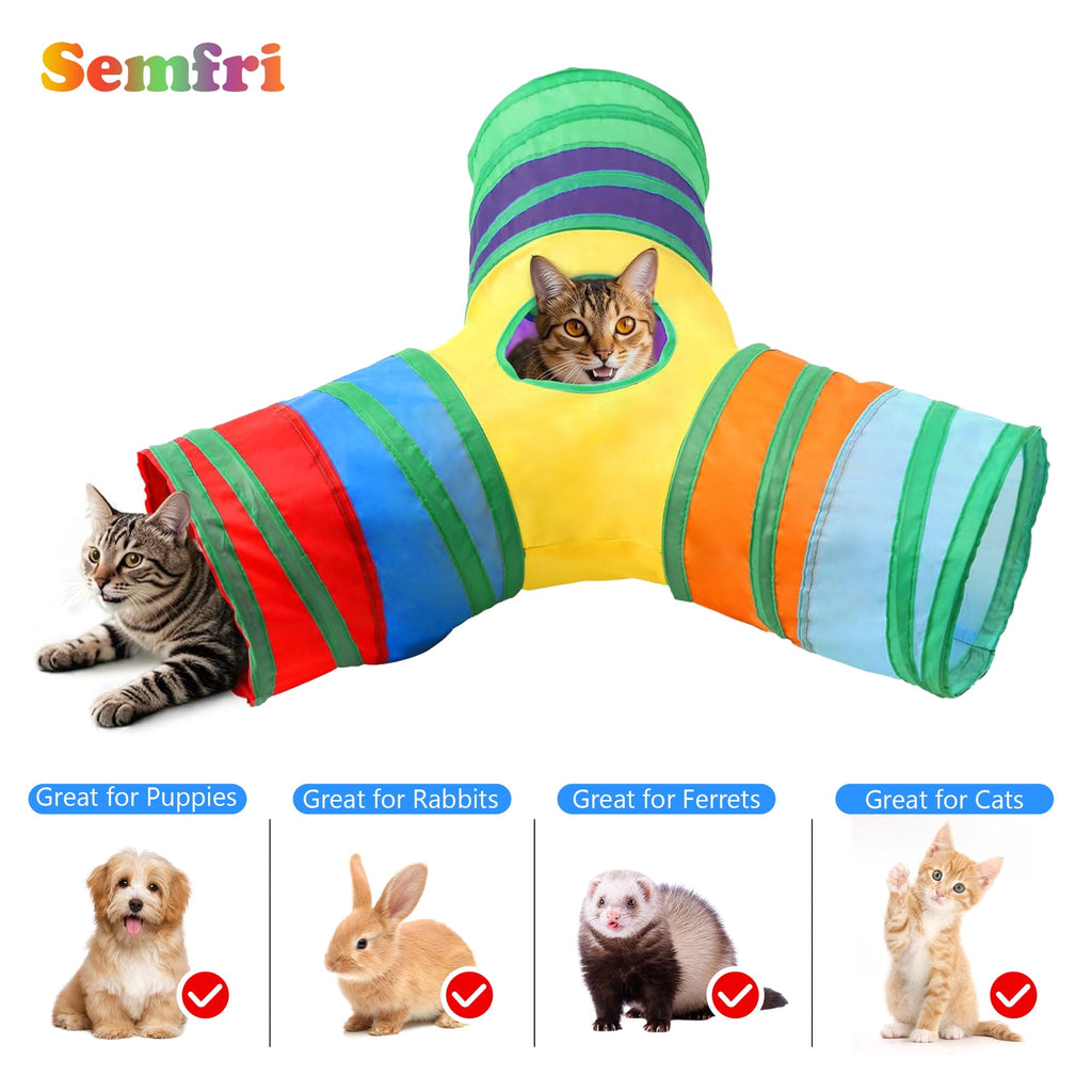 Semfri Cat Toys Tunnels Collapsible Pets Cat Jungle Tunnels Kitty Toys Balls