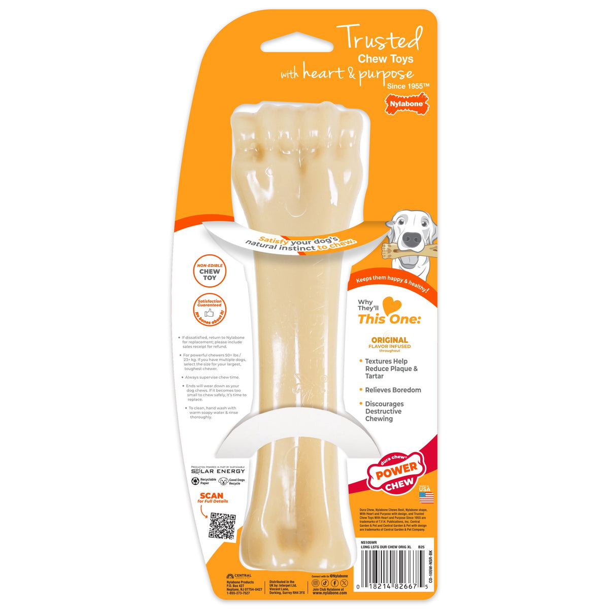 Nylabone Power Chew Knuckle Bone Dog Toy, Dog Chew Toy, Original Flavor, X-Large, 1 Count