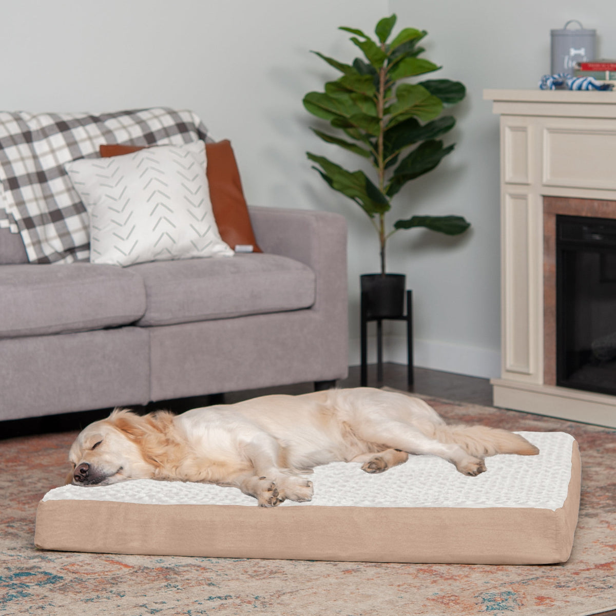 Furhaven, Ultra Plush Deluxe Orthopedic Dog Bed, Medium, Gray, 1 Count