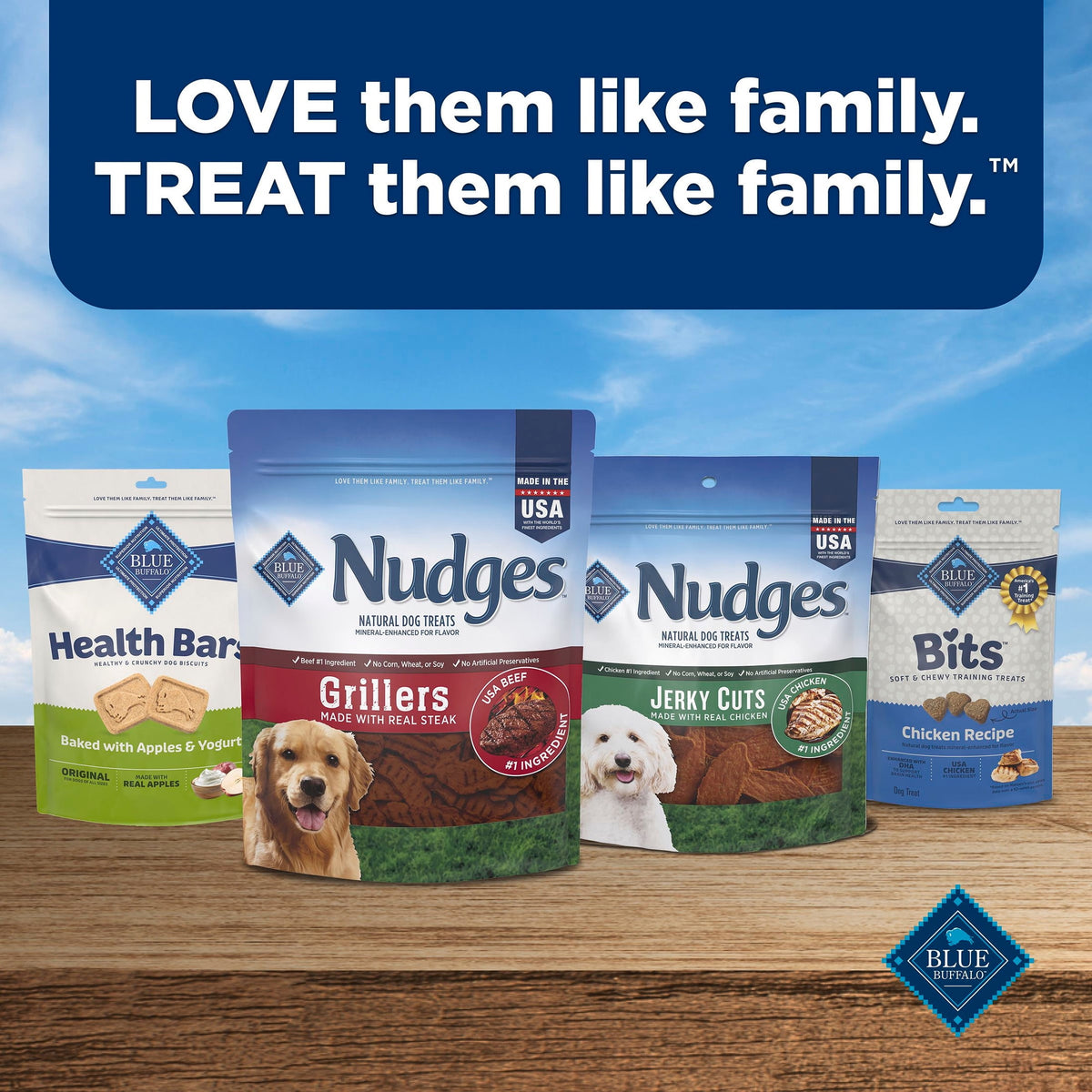 Blue Buffalo Nudges Grillers, Natural Dog Treats, Steak, 12oz Bag