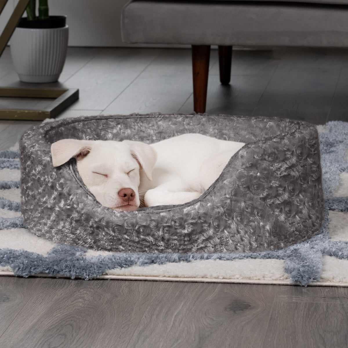 FurHaven Pet Products Ultra Plush Oval Pet Bed for Dogs & Cats - Gray, Small