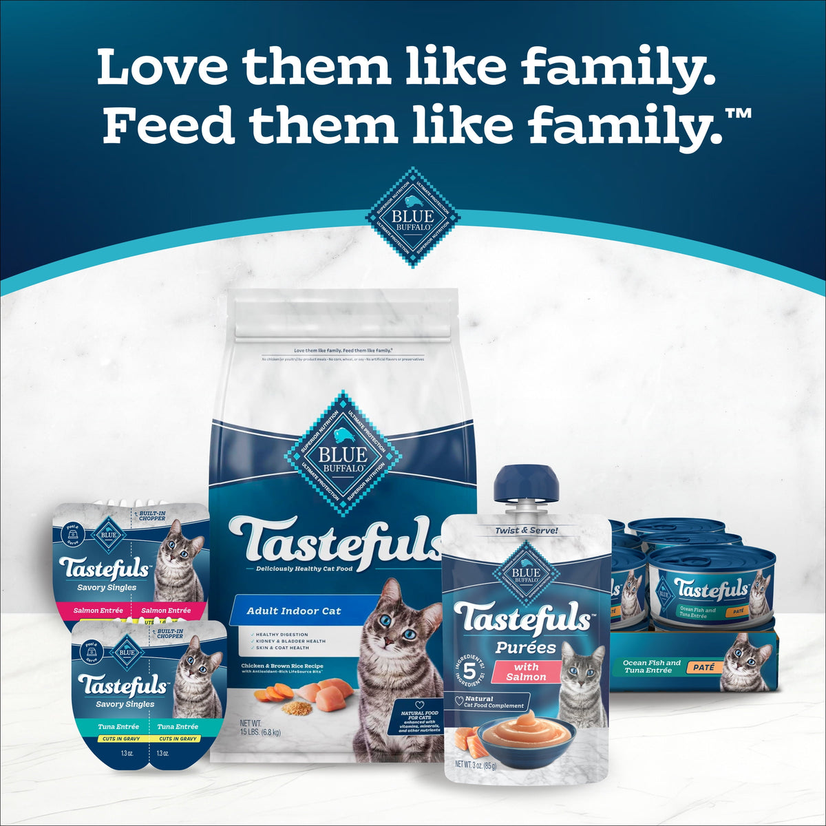 Blue Buffalo Tastefuls Purées Chicken & Tuna Variety Pack, 3-oz. (12 Pouches, 6 of Each)