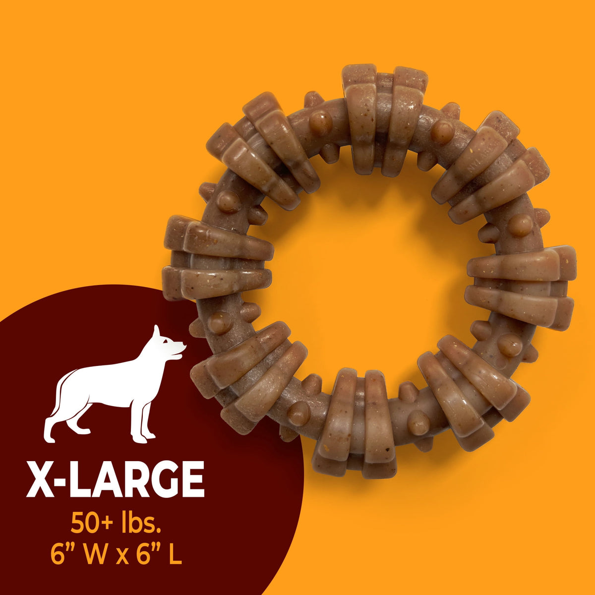 Nylabone Strong Chew Textured Ring Dog Toy, Dog Chew Toy Made with Real Beef & Chicken, X-Large