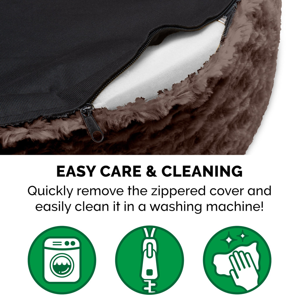 FurHaven Pet Products Ultra Plush Oval Pet Bed for Dogs & Cats - Gray, Small