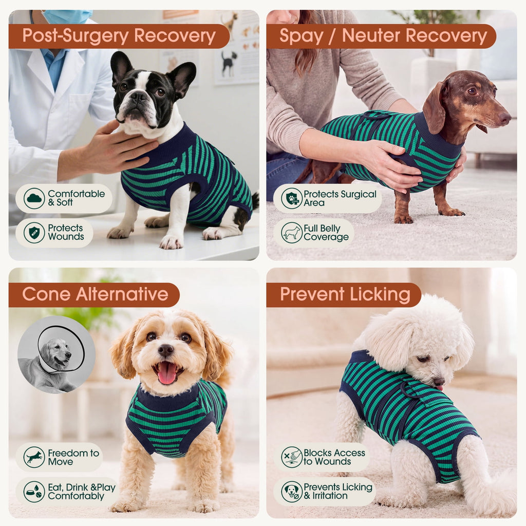 Kuoser Dog Surgical Recovery Suit Dogs Cat Onesie after Surgery,Brown,XL