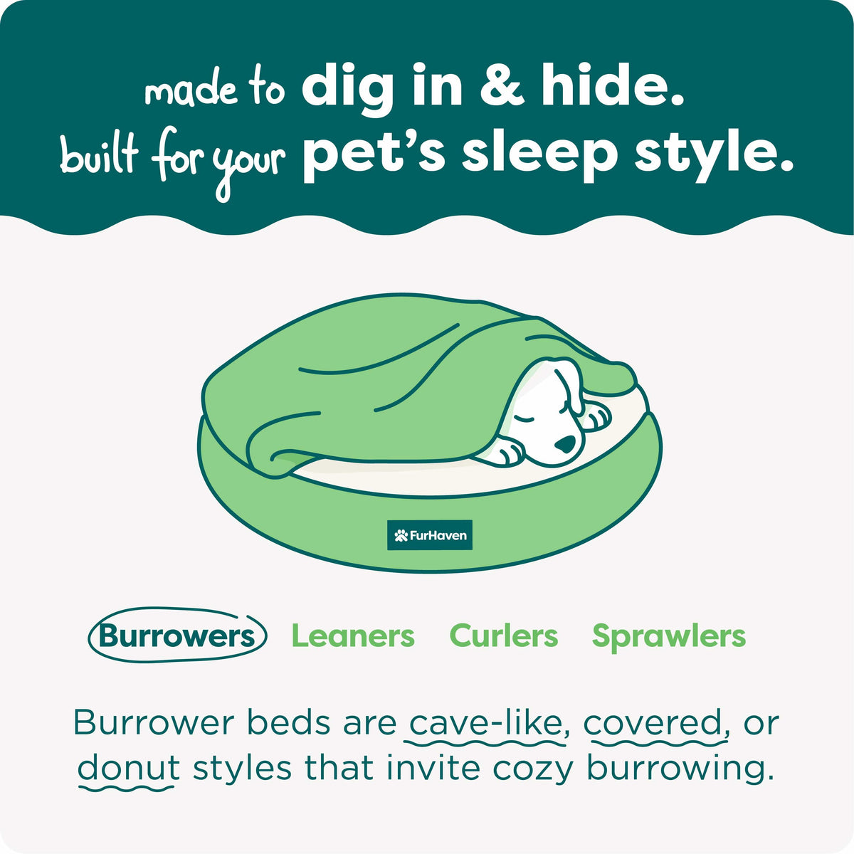 FurHaven Plush & Performance Linen Hooded Donut Pet Bed for Dogs & Cats - Mist Gray, Small - 24"
