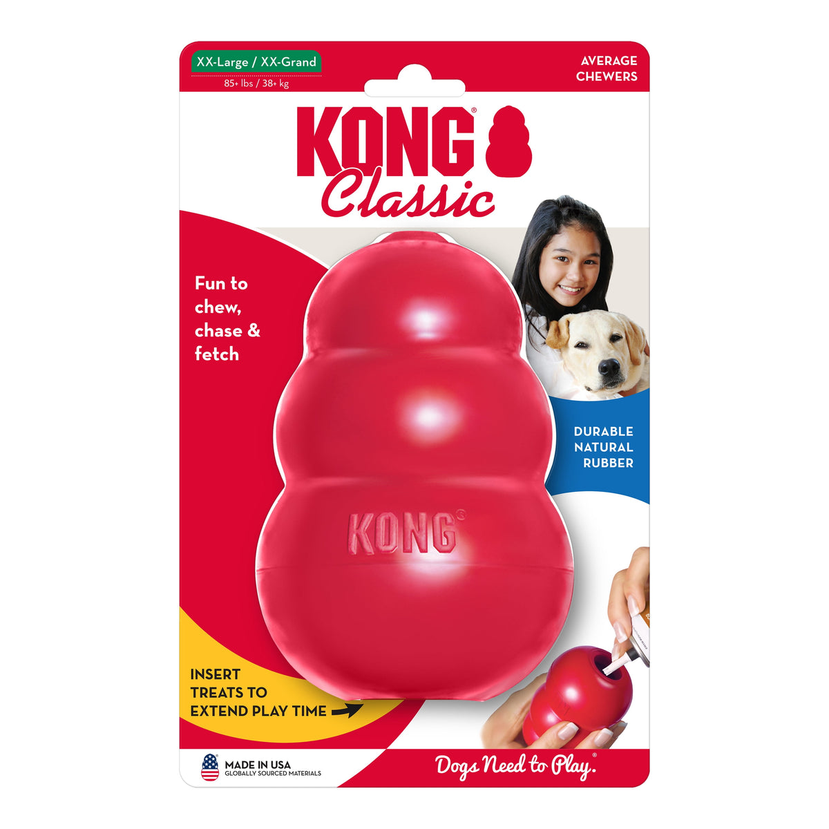 KONG® Classic Rubber Dog Toy for Average Chewers, Large, for Dogs Between 30-65 lbs