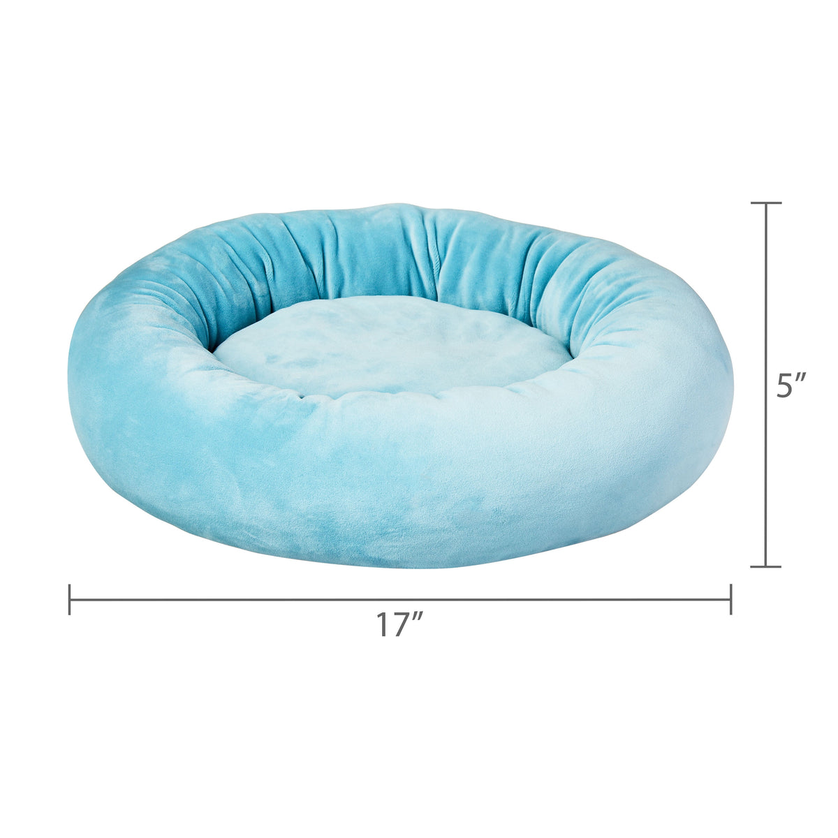 Vibrant Life Small Squishy Cuddler Pet Bed, Blue, 17 in