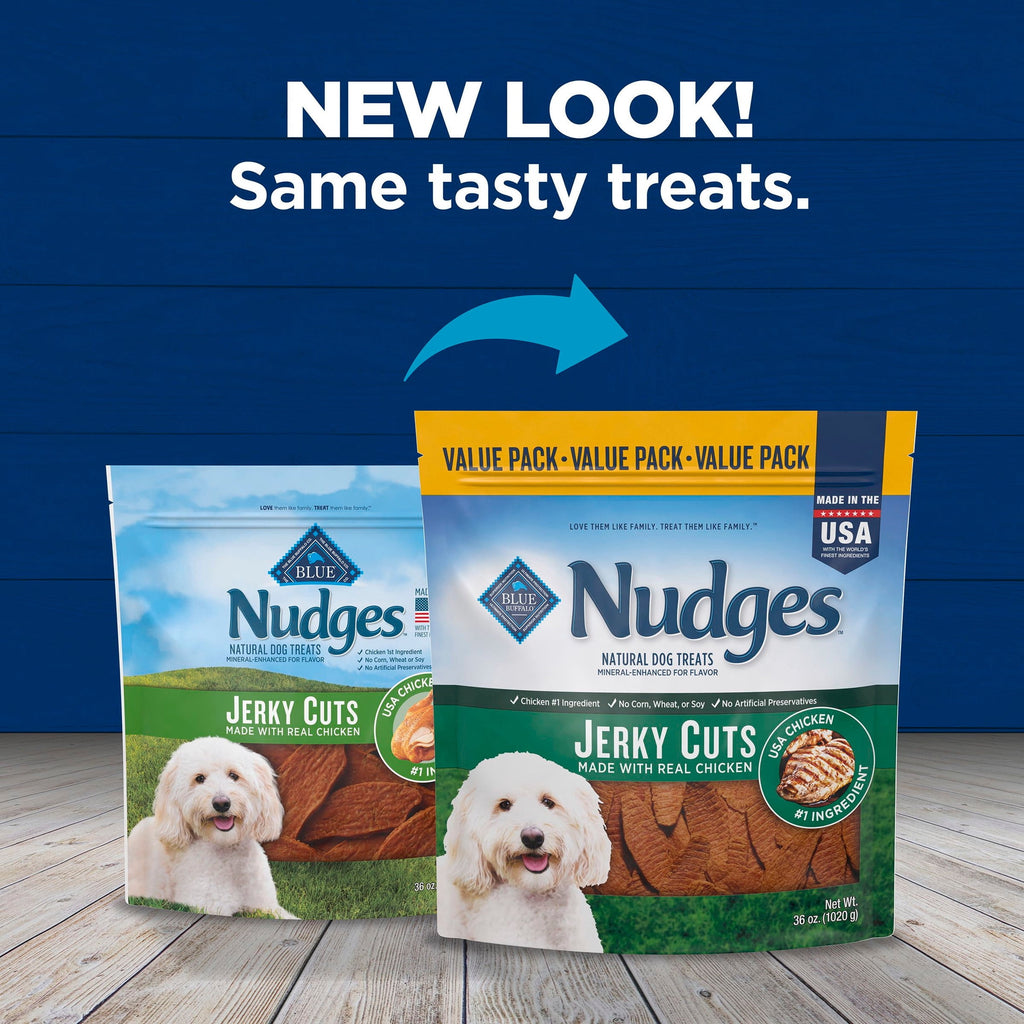 Blue Buffalo Nudges Jerky Cuts, Natural Dog Treats, Chicken Jerky, 28oz Bag