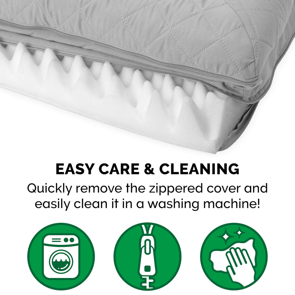 FurHaven Pet Products Quilted Orthopedic Sofa Pet Bed for Dogs & Cats - Silver Gray, Medium