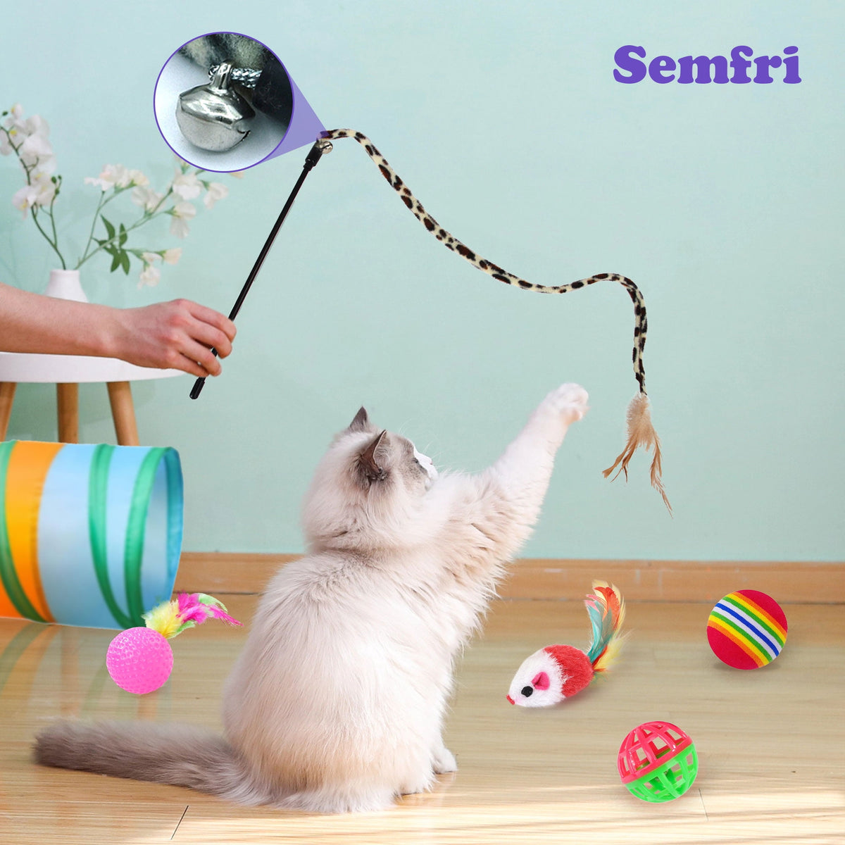 Semfri Cat Toys Tunnels Collapsible Pets Cat Jungle Tunnels Kitty Toys Balls
