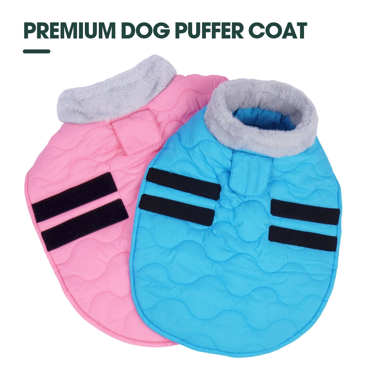 Kuoser Dog Coat Warm Pet Jacket with Eco-friendly Fur Collar, Windproof, Waterproof and Easy Hook-and-loop Closure, Pink, medium