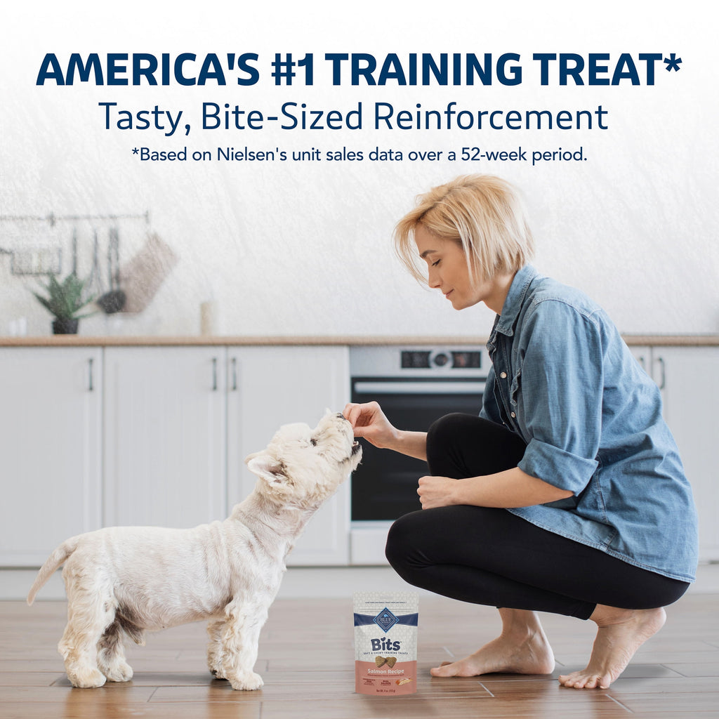 Blue Buffalo Bits Soft Dog Treats for Training, Enhanced with DHA, Salmon, 4-oz. Bag