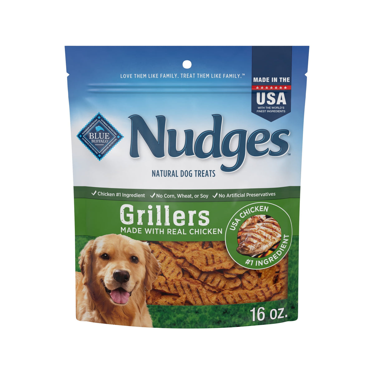 Blue Buffalo Nudges Grillers, Natural Dog Treats, Chicken, 28oz Bag