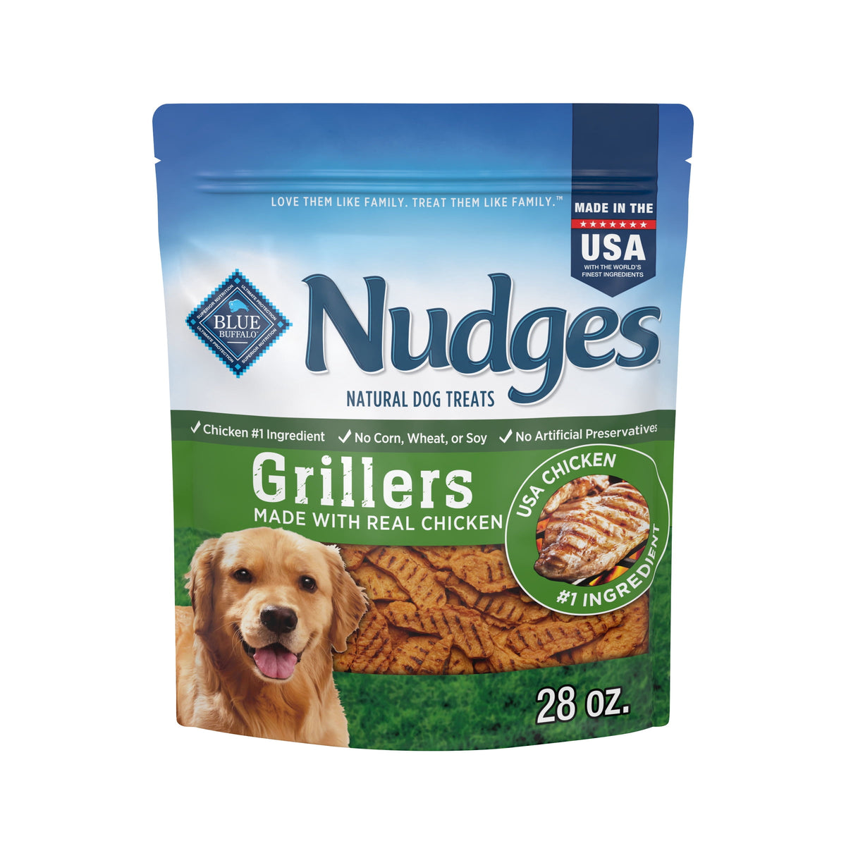 Blue Buffalo Nudges Grillers, Natural Dog Treats, Chicken, 28oz Bag