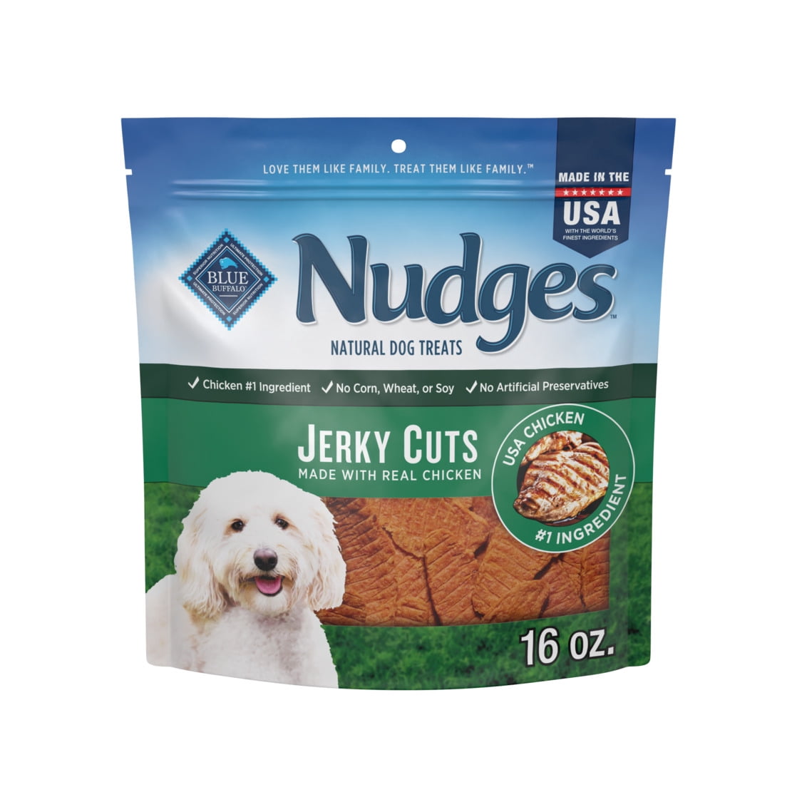 Blue Buffalo Nudges Jerky Cuts, Natural Dog Treats, Chicken Jerky, 28oz Bag