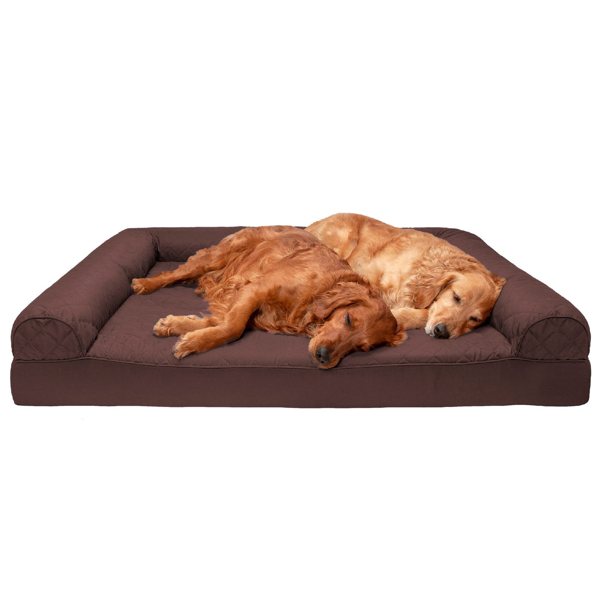FurHaven Classic Sofa Orthopedic Dog Bed For Large Dogs, Solid Orthopedic Foam Slab for Joint Support, Removable Washable Cover, Jumbo Plus/XXL, Quilted Sofa, Ensign Blue