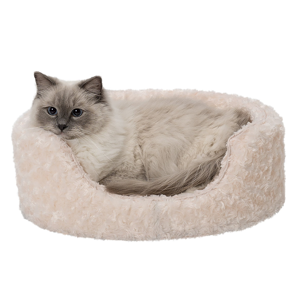 FurHaven Pet Products Ultra Plush Oval Pet Bed for Dogs & Cats - Gray, Small