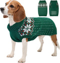Kuoser Dog Cat Sweater, Holiday Christmas Snowflake Pet Warm Knitwear, Green, M