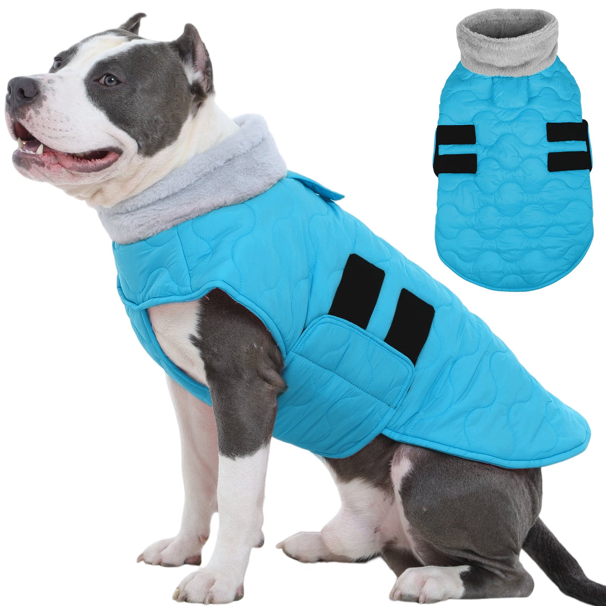 Kuoser Dog Coat Warm Pet Jacket with Eco-friendly Fur Collar, Windproof, Waterproof and Easy Hook-and-loop Closure, Pink, medium