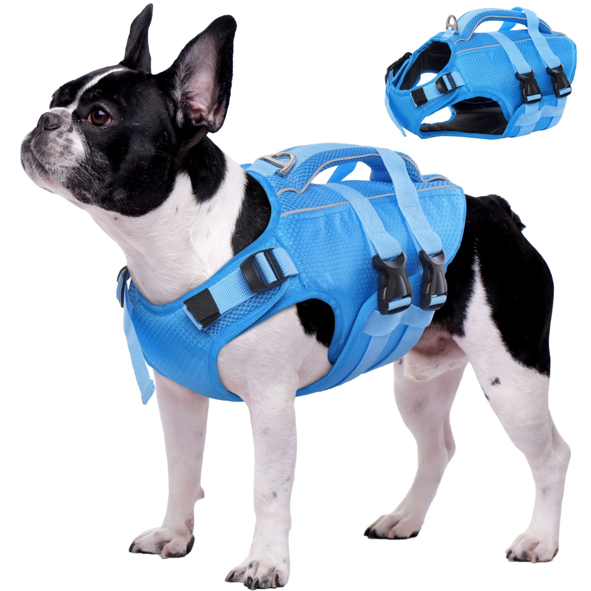 Kuoser Dog Life Jacket, Reflective and Adjustable Dog Life Vest for Small Medium Large Dogs Red, S