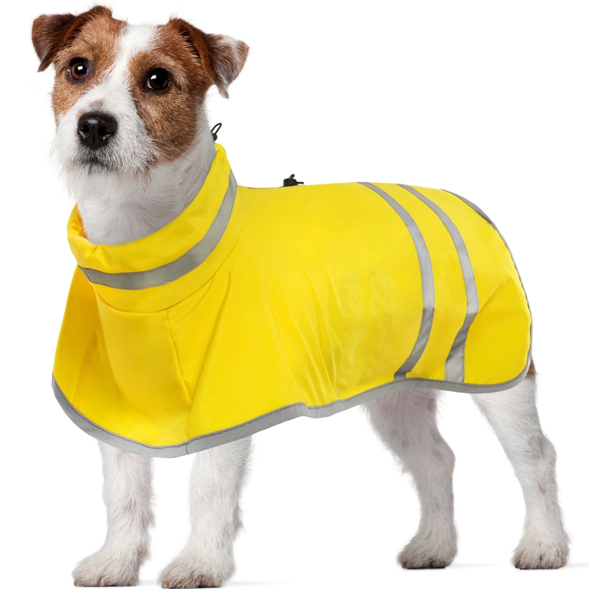 Kuoser Dog Raincoat Waterproof Rain Jacket with Reflective Stripes for Dogs, Yellow, M