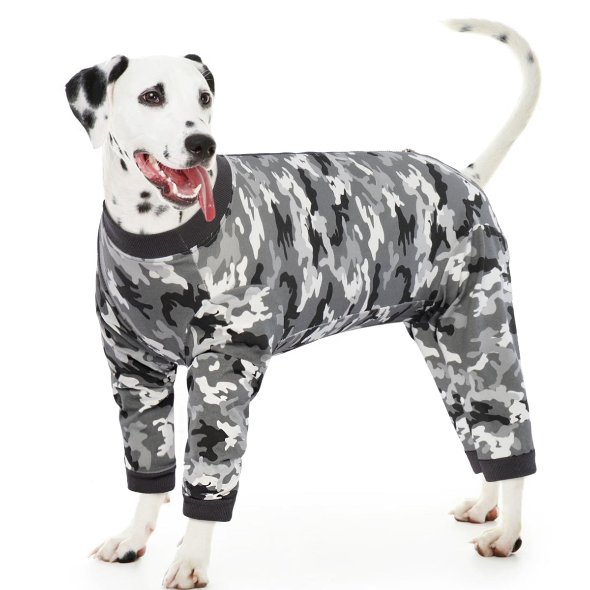 Kuoser Dog Recovery Suit Long Sleeve Dog Onesie after Surgery, Navy Blue, M