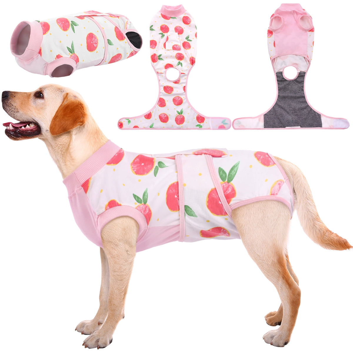 Kuoser Dog Surgical Recovery Suit Dogs Cat Onesie after Surgery,Brown,XL