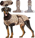 Kuoser Dog Surgical Recovery Suit, Recovery Suit for Female Male Dogs after Surgery, Brown, L