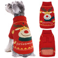 Kuoser Dog Cat Sweater Warm Pet Knitwear Christmas Clothes for Dogs, Red, XL