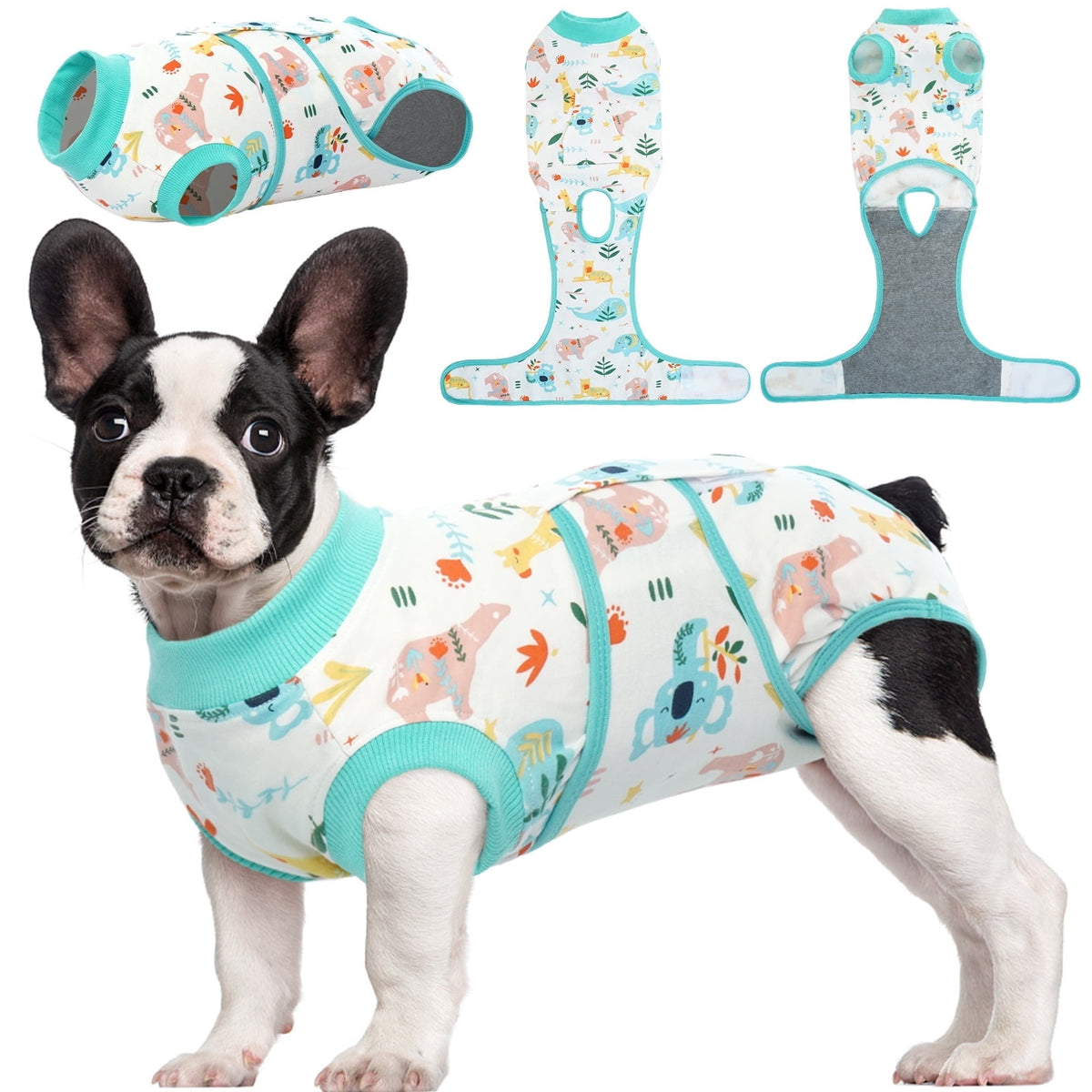 Kuoser Dog Surgical Recovery Suit Dogs Cat Onesie after Surgery,Brown,XL