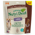 Nylabone Nutri Dent Natural Dental Chews for Dogs, Limited Ingredient Dog Treats, Teeth Cleaning Dental Sticks for Dogs, Filet Mignon Flavor, For Large Dogs (20 Count)