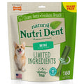 Nylabone Nutri Dent Natural Dental Chews for Dogs, Limited Ingredient Dog Treats, Teeth Cleaning Dental Sticks for Dogs, Fresh Breath Flavor, For X-Small Dogs (160 Count)