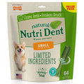 Nylabone Nutri Dent Natural Dental Chews for Dogs, Limited Ingredient Dog Treats, Teeth Cleaning Dental Sticks for Dogs, Fresh Breath Flavor, For Small Dogs (64 Count)