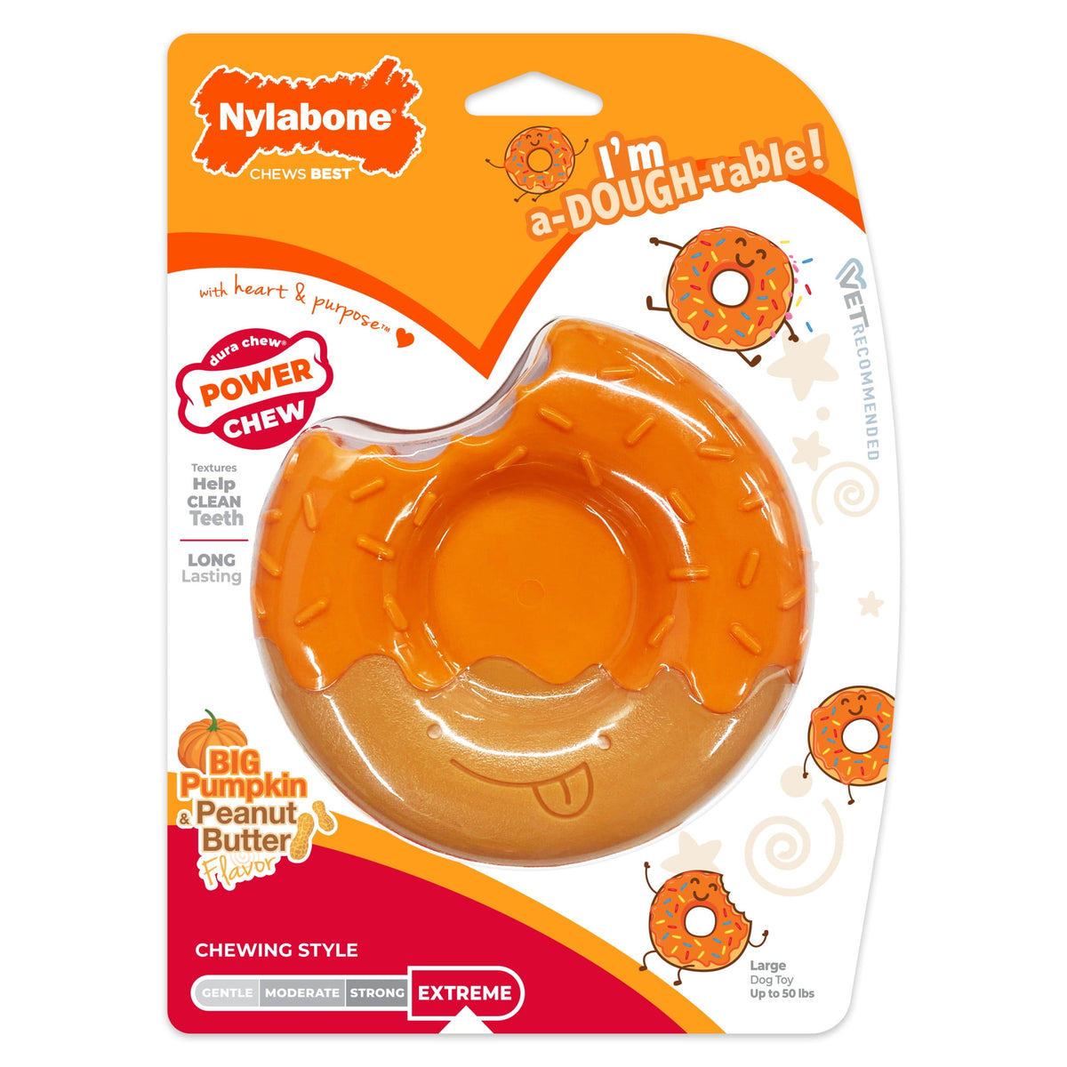 Nylabone Power Chew 70th Birthday Textured Bone Dog Toy, Dog Chew Toy, Chicken Flavor, Medium, 1 Count