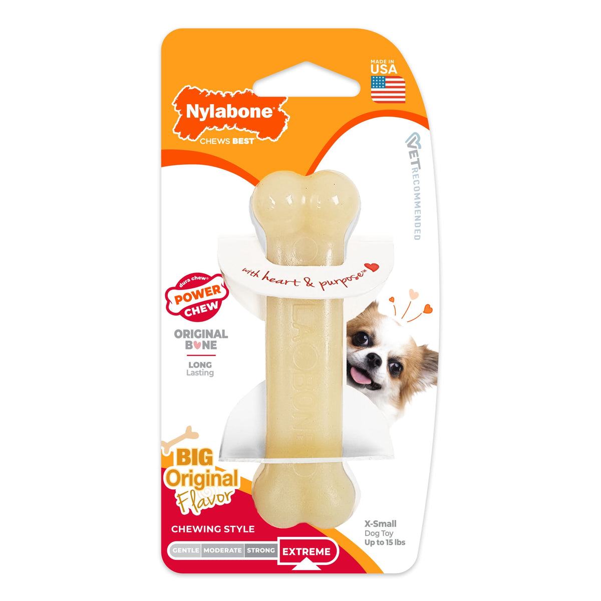 Nylabone Power Chew Original Bone Dog Toy, Dog Chew Toy, Original Flavor, Large, 1 Count