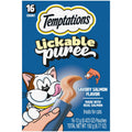 Temptations Creamy Puree With Salmon Squeezable Lickable Wet Treats For Cats, 0.42 Oz (16 Pack)